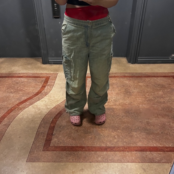 Denim parachute pants - Picture 2 of 3